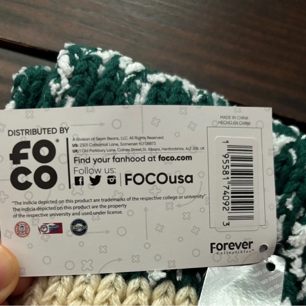 Michigan State Green and White Knit Scarf